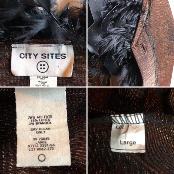 Retro Vintage 1999 Feathered Metalic bttn down Top - Picture 8 of 8